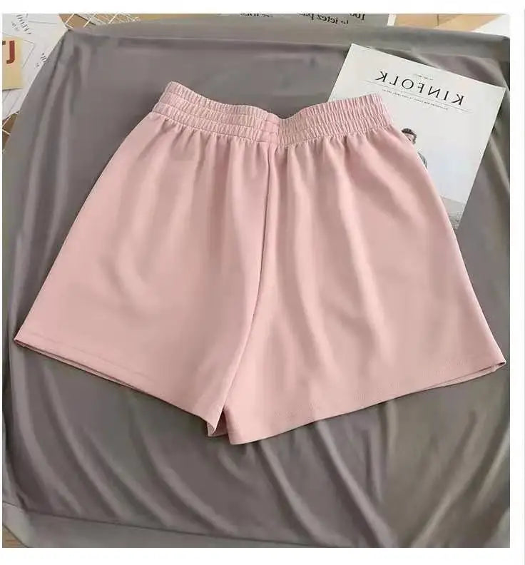 Women Simple Soft Shorts Large Size Casual Shorts Yoga Beach Pants Female Sports Shorts Wide Leg Bottoms Hot Streetwear