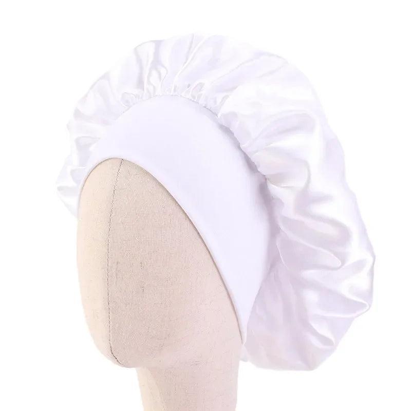 Baby Kids Satin Wide Band Sleeping Hat Night Cap Hair Care Beanie Turban Bonnet Children Girls Head wrap Scarf Bandana Headwear