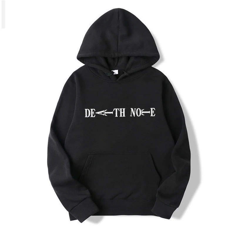 Anime Death Note Hoodies Men Kawaii Cartoon Graphic Streetwear Harajuku Winter Warm Sweatshirts Male Pullover Top