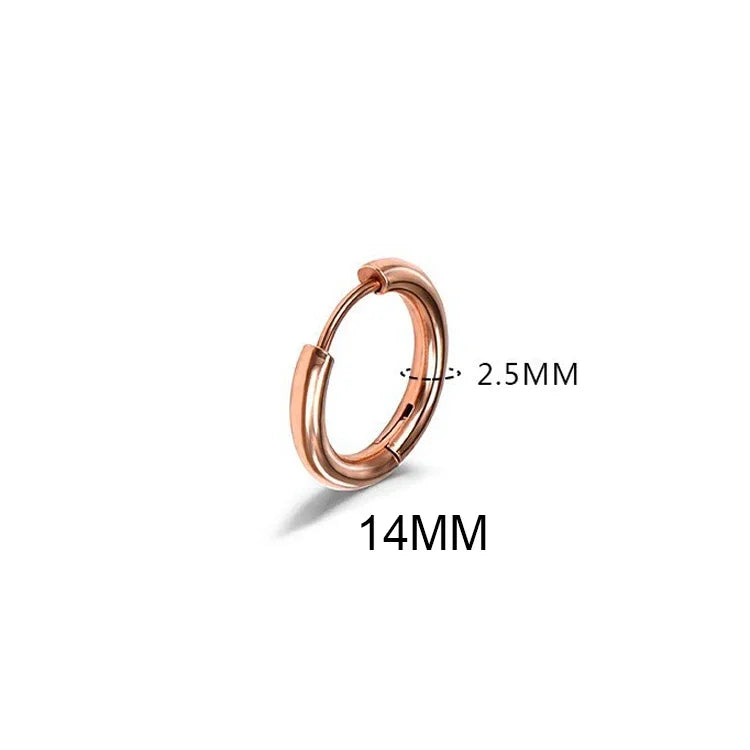 LATS 2024 New Simple Stainless Steel Small Hoop Earrings for Women Men 8mm To 20mm Round Cartilage Ear Piercing Fashion Jewelry