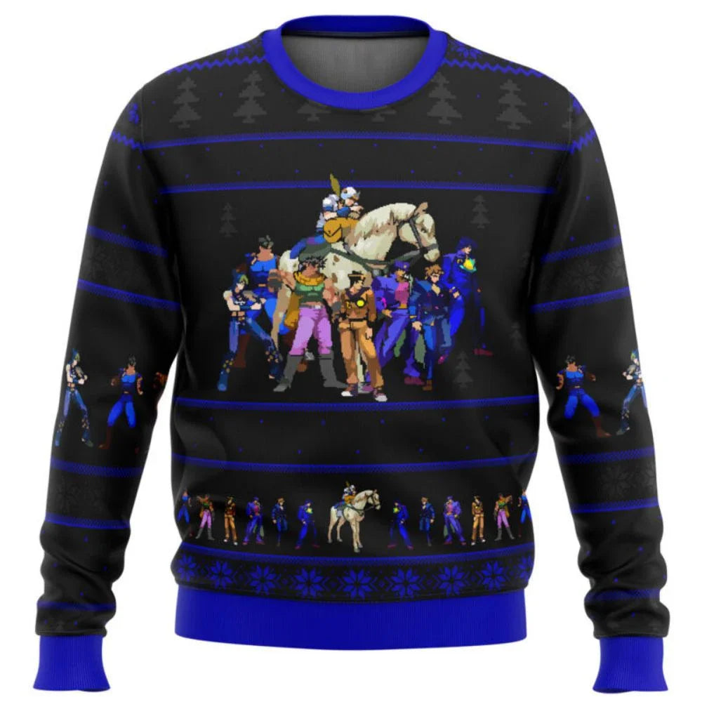 JoJo's Bizarre Adventure- Ugly Christmas sweater for men, Santa Claus sweater, sweatshirt and fleece top