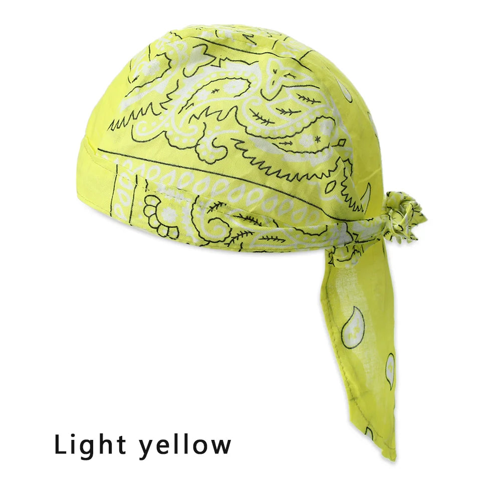 Men Women Quick Dry Headscarf Cotton Pirate Hat Outdoor Sport Cycling Bandana Sweat Absorbant Cancer Chemo Cap Muslim Turban