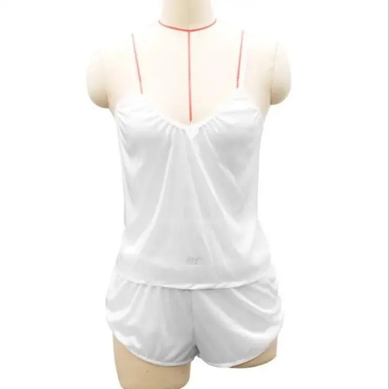 Sexy Women Pajamas Sets 2025 Pink Pajamas for Female Spaghetti  Sleeveless Tops+Shorts Home Suit Summer Cami V-Neck Sleepwear