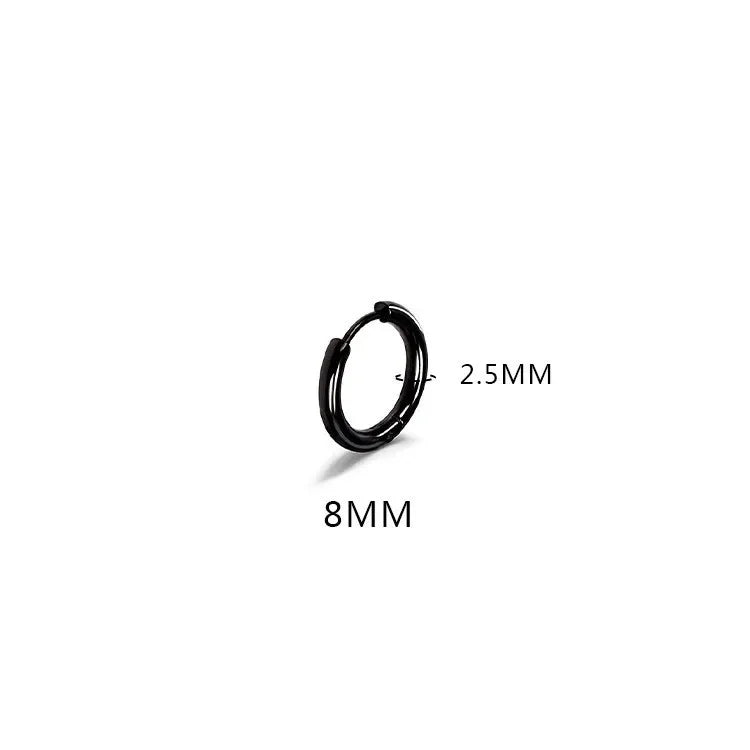 LATS 2024 New Simple Stainless Steel Small Hoop Earrings for Women Men 8mm To 20mm Round Cartilage Ear Piercing Fashion Jewelry