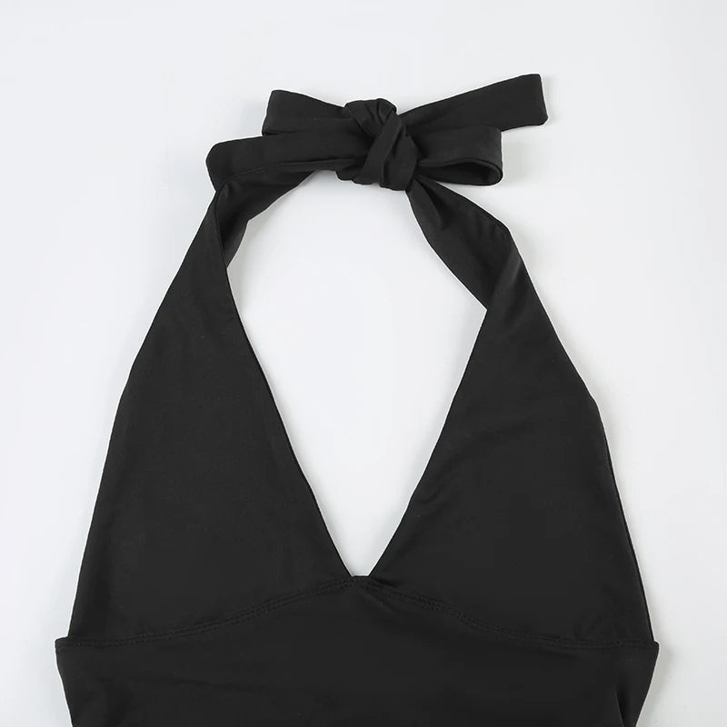 Simple Basic V-Neck Sexy Women Halter Tanks Summer All-Match Fashion Slim Fit Blouses Chic Trendy New
