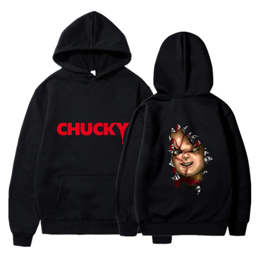 Horror Movie  Play Chucky Hoodies Harajuku Hip Hop Streetwear Men Women Autumn Winter Hooded Sweatshirt Pullover Tops