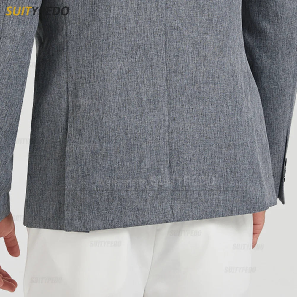 Elegant Men Slim Fit Jacket 1 Piece Fashion Party Classic Notched Lapel Blazer Evening Prom Male New High Quality Costumes
