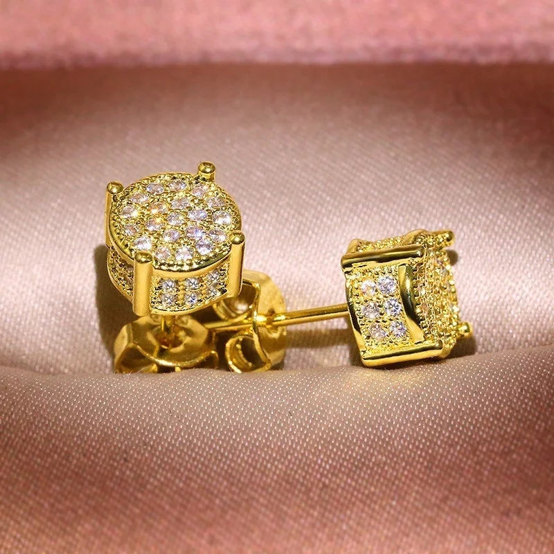 Luxury Female Round Zircon Crystal Earrings Women Fashion Silver Color Wedding Engagement 2022 Jewelry Stud Earring for Women