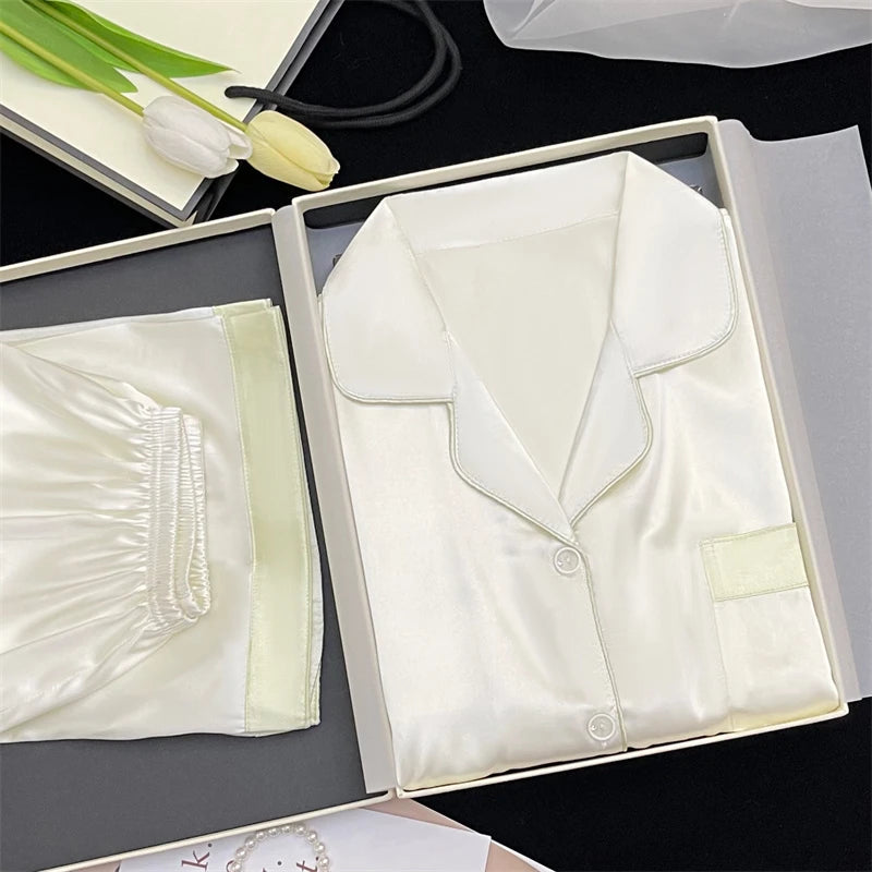 Ins Style Elegant Colorful Butterflies Women's Pajamas Trendy Fashion Design Summer Short Housewear 2024 New Y2k Ladies Homewear