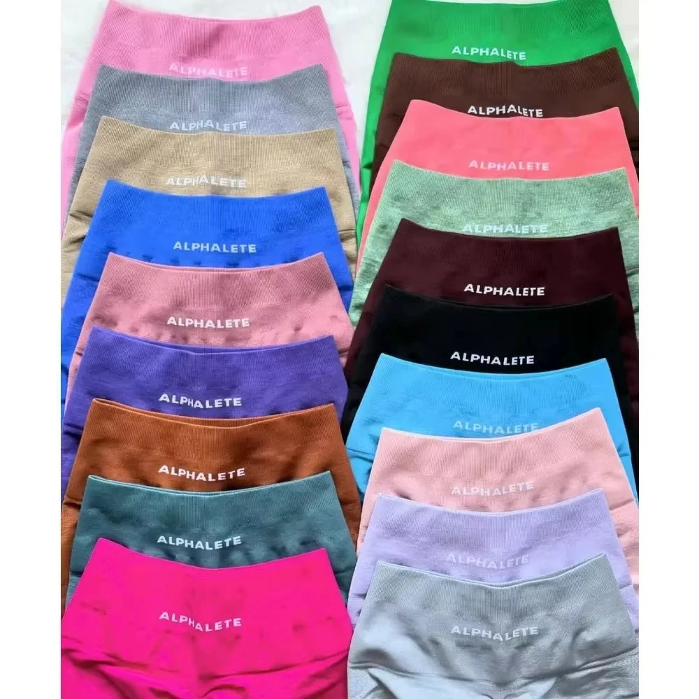 Alp Summer Gym Shorts  Impact Shorts Ribbed Band Dyfne Yoga Shorts Seamless Scrunch Bum Workout Booty Stretch Running Fitness