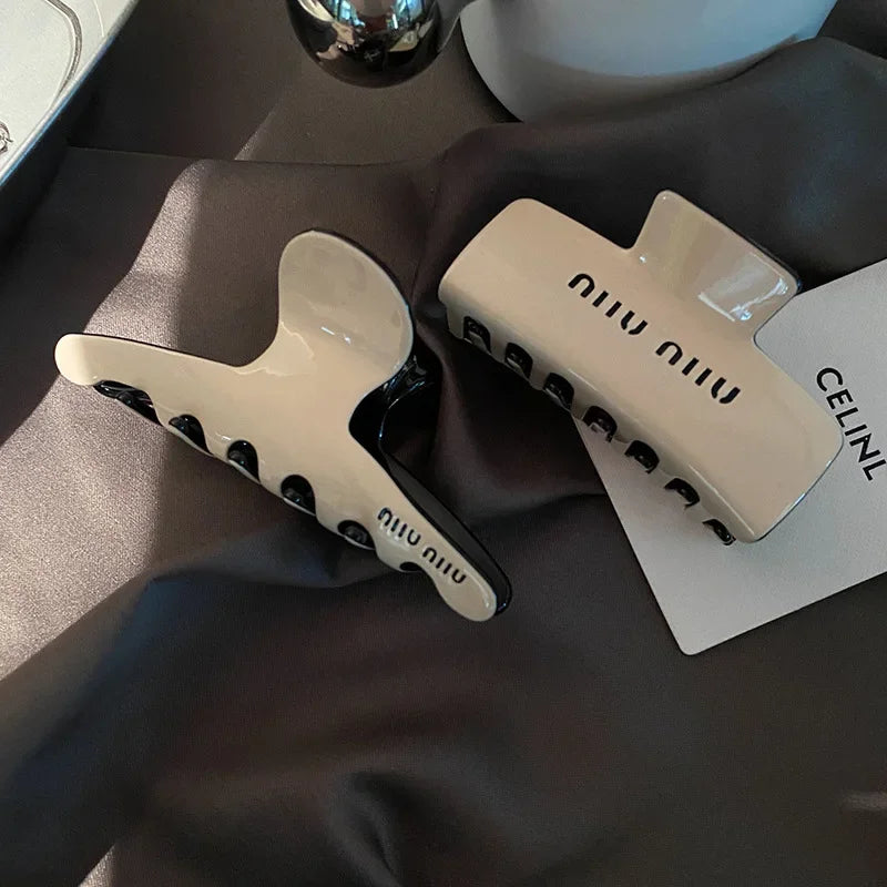 Hot Selling Lazy Acetic Acid Grab Clip Commuter Fashion High-grade Double-sided Hair Clip Back Hair Clip Shark Clip Women