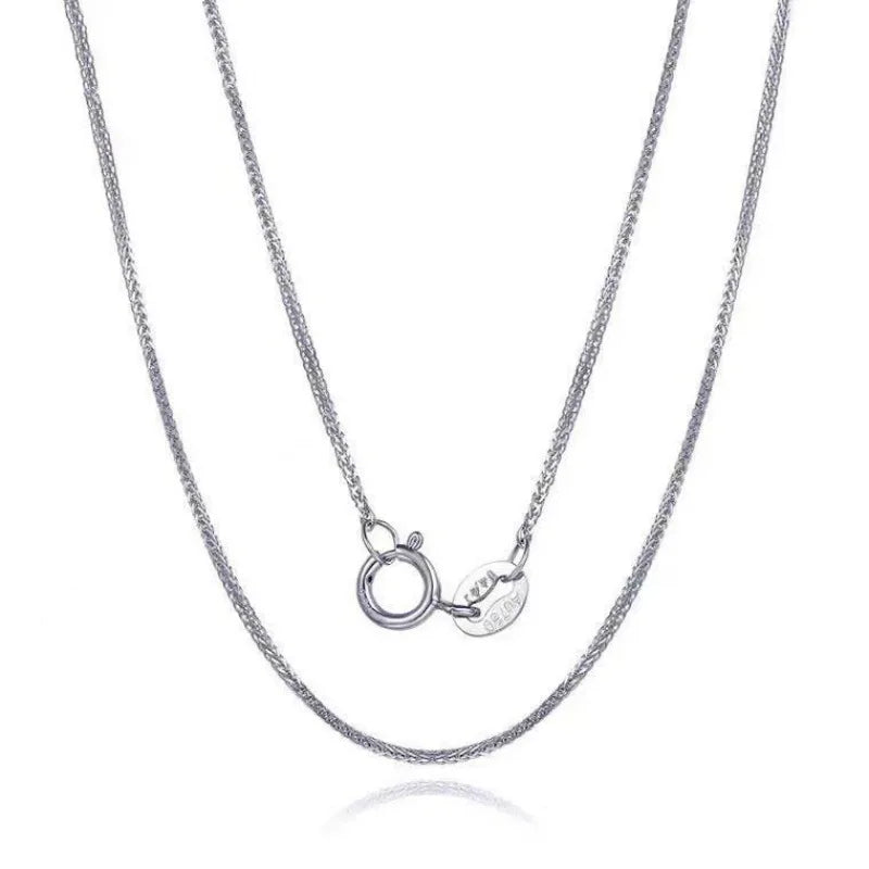 Real 18K Gold Women's Necklace AU750 Chopin Chain Choker Festival Great Gift New Fashion Simple Style Fine Jewelry