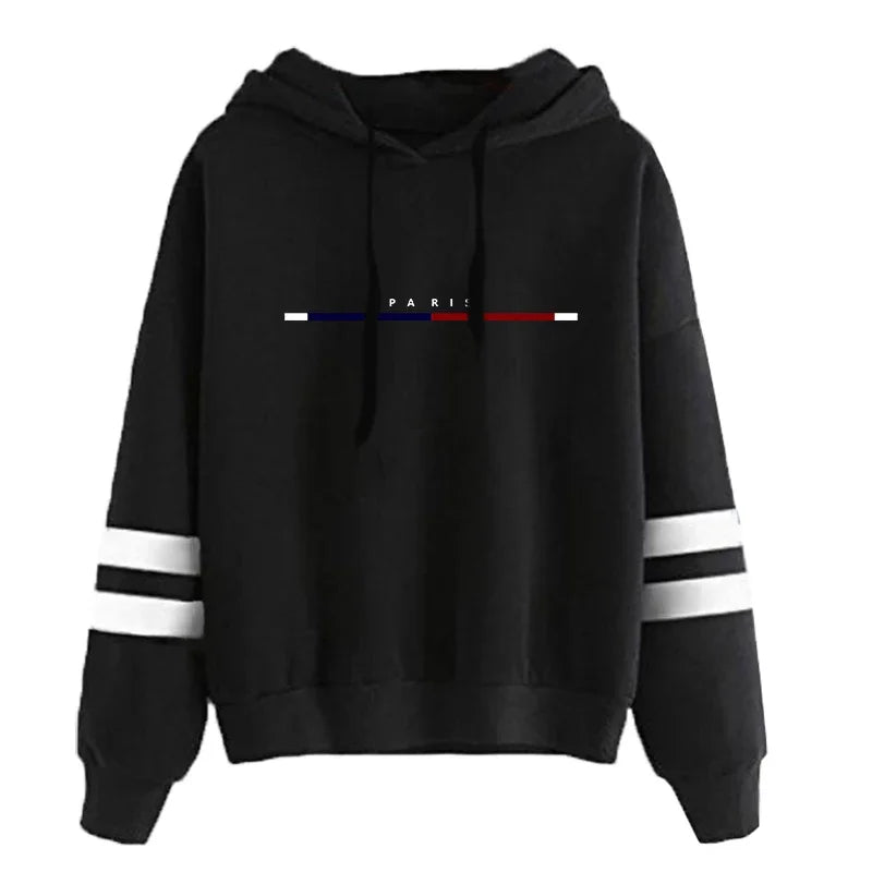 Quality Daily Simplicity Casual Women's Sweatshirts Pullovers Hoodies Versatile Woman Clothing Stripe Style Fashion Sports Print