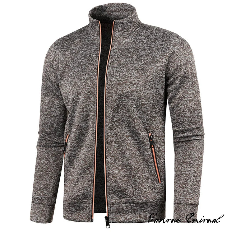Spring Men's Turn-down Collar Sweatshirt Zipper Stand Collar Pullovers Man Sweatshirts Man Zippers Sweater Coats