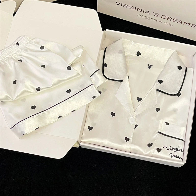 Ins Style Elegant Colorful Butterflies Women's Pajamas Trendy Fashion Design Summer Short Housewear 2024 New Y2k Ladies Homewear