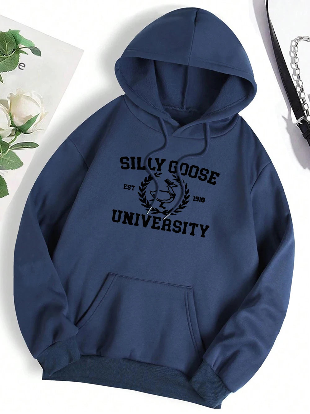 Silly Goose Est 1910 University Hoody Men Women Autumn Streetwearstreetwear O-Neck Casual Pullover Street Fleece 2024 New Hoodie