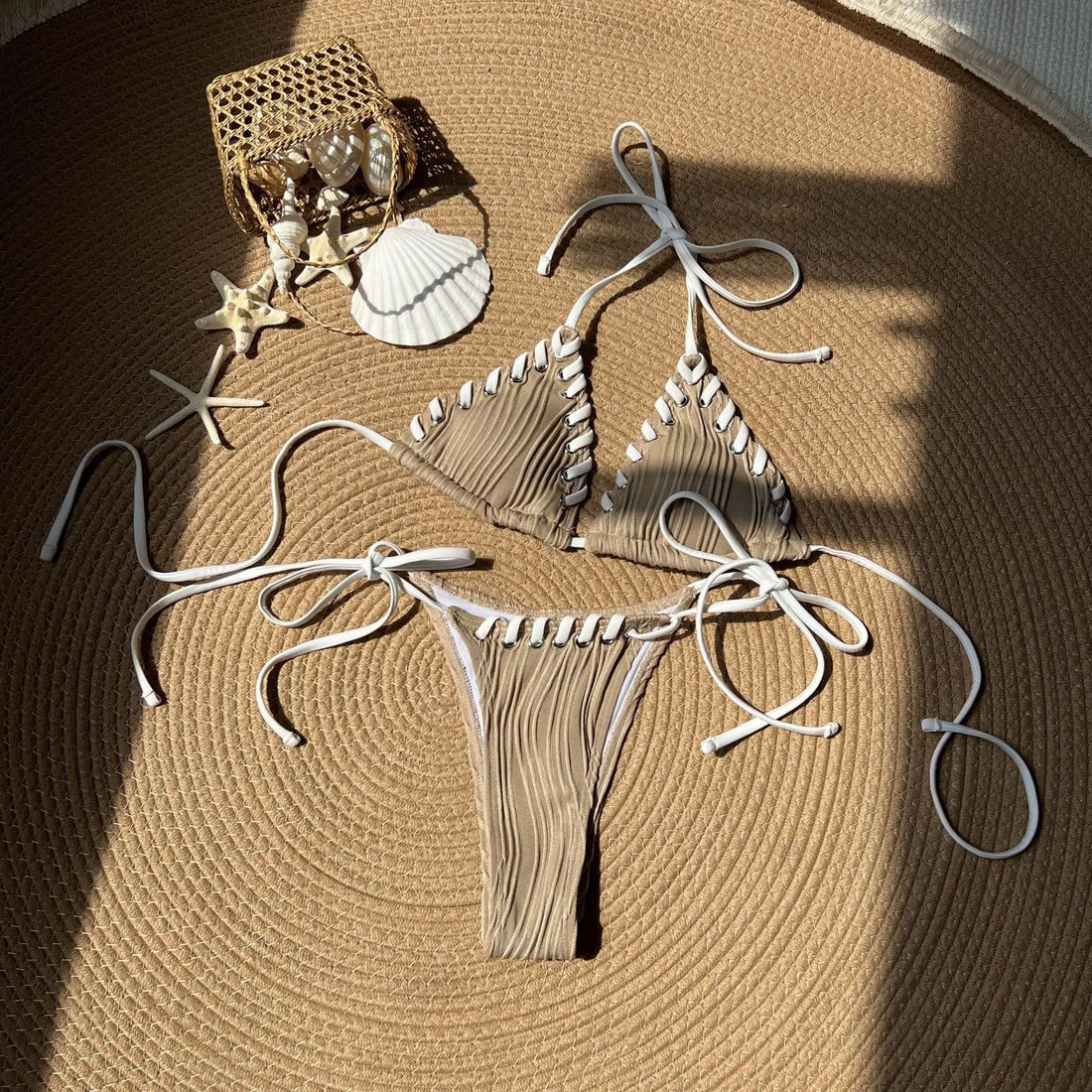 Vacation Low Waist Two Piece Sexy Bikini Set Leopard Print Swimsuit Split Swimwear