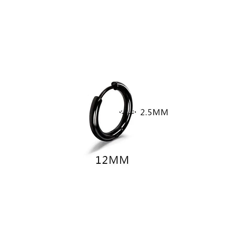 LATS 2024 New Simple Stainless Steel Small Hoop Earrings for Women Men 8mm To 20mm Round Cartilage Ear Piercing Fashion Jewelry