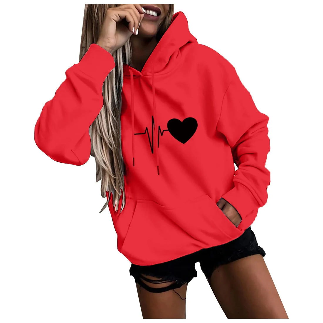 Women's Hoodies Tops Long Sleeve Sports blouse Spring Fashion fun Print Sweatshirts Solid Casual Loose Hooded Sweatshirt