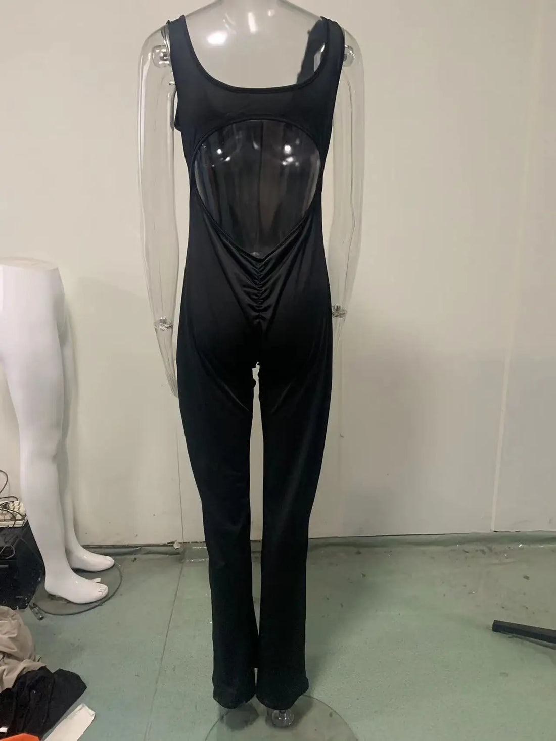Fashion Tight Yoga Jumpsuit New Sleeveless Casual Hollow Seamless Sports Slim Fit Wide Leg Jumpsuit