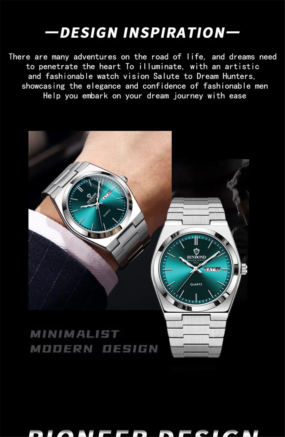 New Casual Business Fashion Quartz Wristwatches Movement Silver Clock Men Luxury Watch Automatic Watches Mens Gifts Reloj Hombre