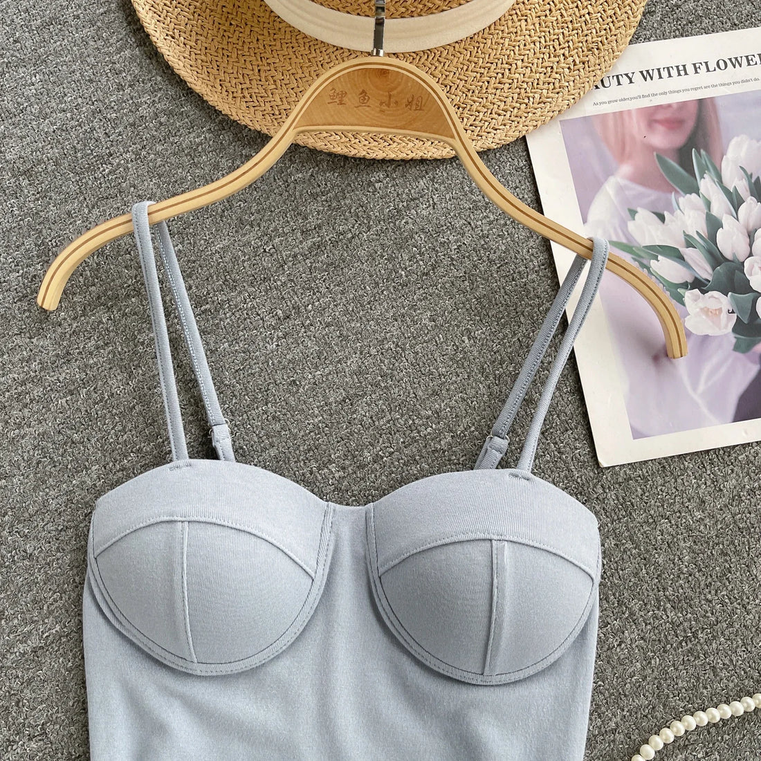 New Summer Hotsweet Strap Mini Tops Slim Fit Backless Basics Outerwear Fashion Hot Girl New IN Korean Style Streetwear Crop Tank