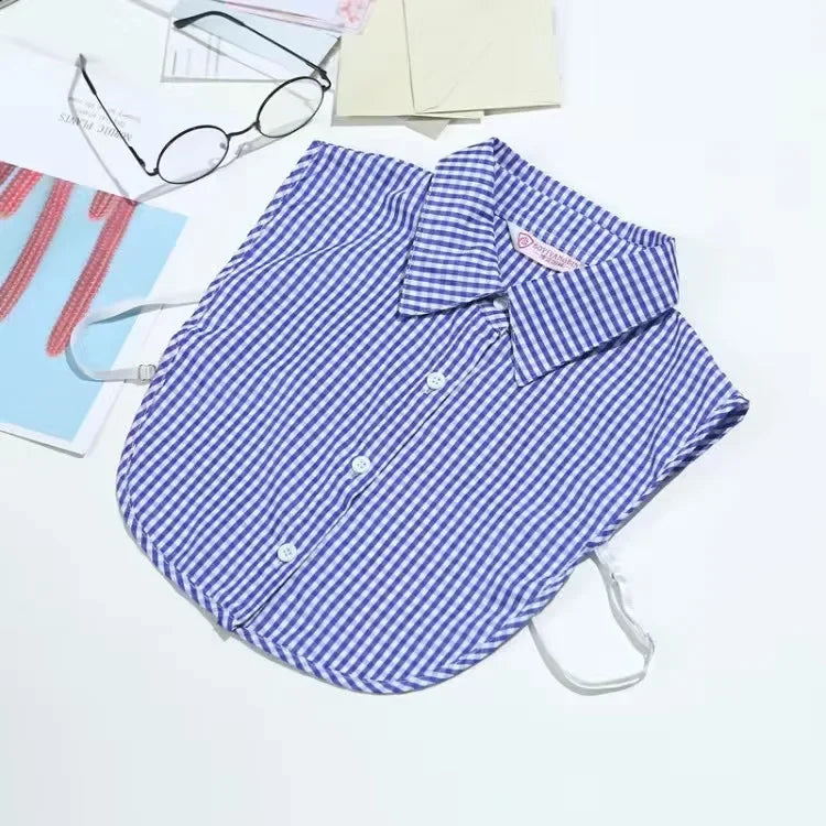 1Pcs Women Solid Color Shirt Cotton Lace Collars White & Black Blouse Spring Summer Vintage Detachable Clothes Shirt
