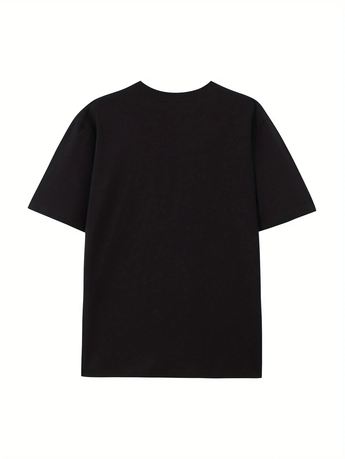 BBK Men's Y2K-Inspired 100% Cotton T-Shirt - Soft Comfortable Black with Abstract White Figures Design Casual Short Sleeve