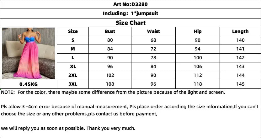 One Piece Women Jumpsuits Strapless Tie Dye Sleeveless Sexy Sling Wide Leg Long Pants Slim Pleated Overalls Backless Rompers