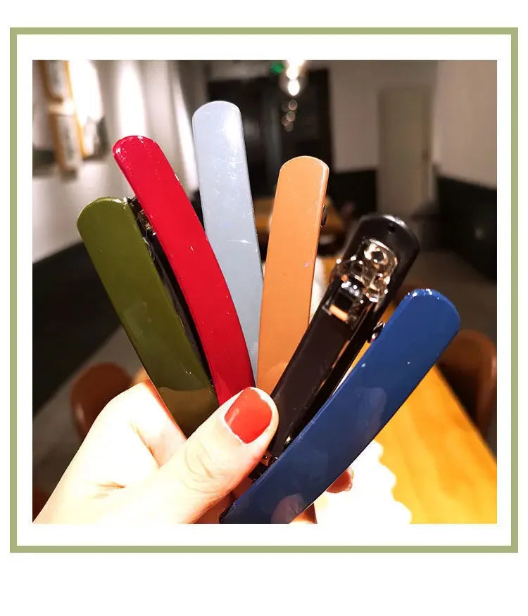 Korean  Morandi Color Spring Hair Clip Women Girls Simple Hairpin Fashion Colorful Matte Barrette Hair Styling Accessories