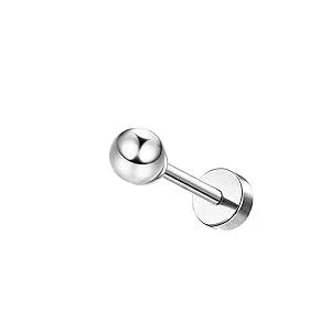 Bobisty 1pc 16G Cartilage Stud Earrings for Women Stainless Steel Small Opal Earring Studs Lip Bar Nose Ear Piercing Jewellery