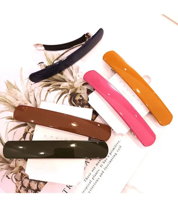 Korean  Morandi Color Spring Hair Clip Women Girls Simple Hairpin Fashion Colorful Matte Barrette Hair Styling Accessories