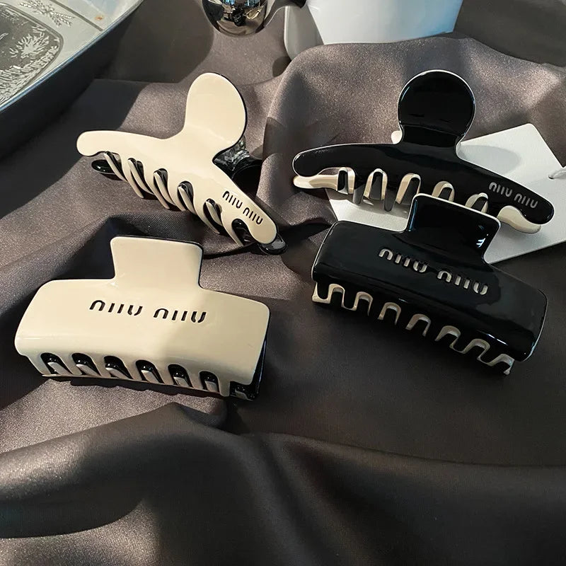 Hot Selling Lazy Acetic Acid Grab Clip Commuter Fashion High-grade Double-sided Hair Clip Back Hair Clip Shark Clip Women