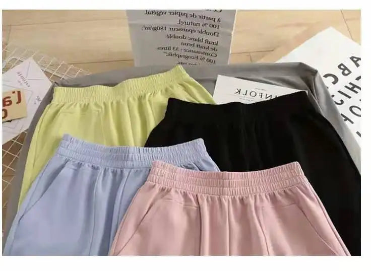 Women Simple Soft Shorts Large Size Casual Shorts Yoga Beach Pants Female Sports Shorts Wide Leg Bottoms Hot Streetwear