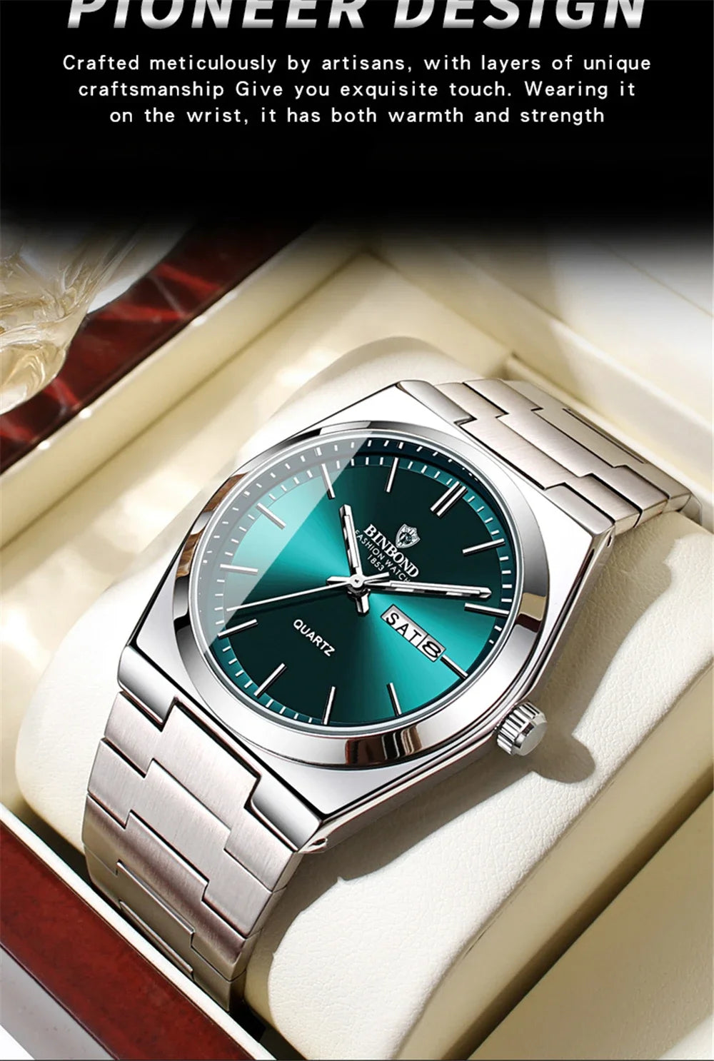 New Casual Business Fashion Quartz Wristwatches Movement Silver Clock Men Luxury Watch Automatic Watches Mens Gifts Reloj Hombre