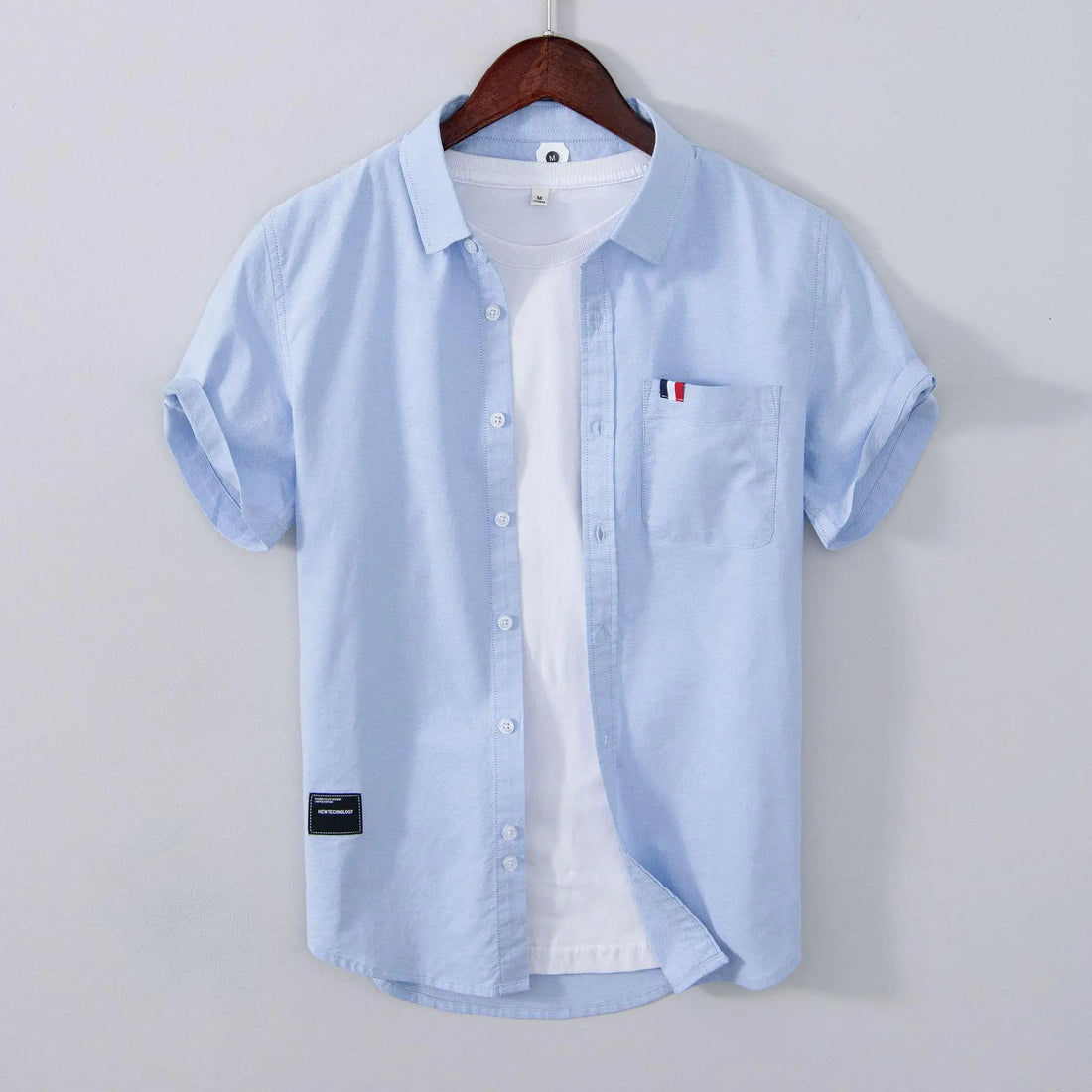 2024 New High-quality 100% Cotton Business Casual Men's Short-sleeve Shirt,M-4XL White Formal Work Shirt