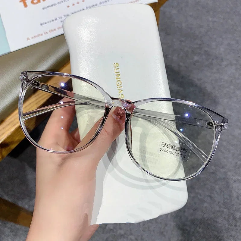 Ultra Light Anti Blue Light Near Sight Glasses New Trendy Large Frame Myopia Glasses Clear Lens Oversized Short Sight Glasses