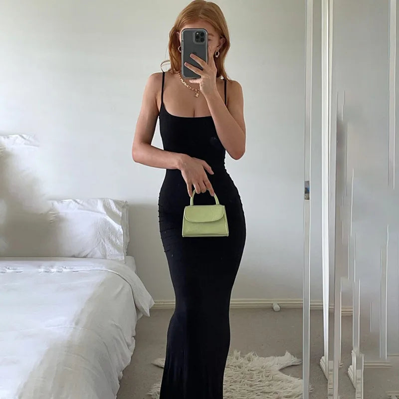 Y2k Women Sexy Tight Long Skirt New Tight Long Skirt Casual Skirt Sleeveless Backless Sexy Hot Girl Suspender Hip Fishtail Skirt