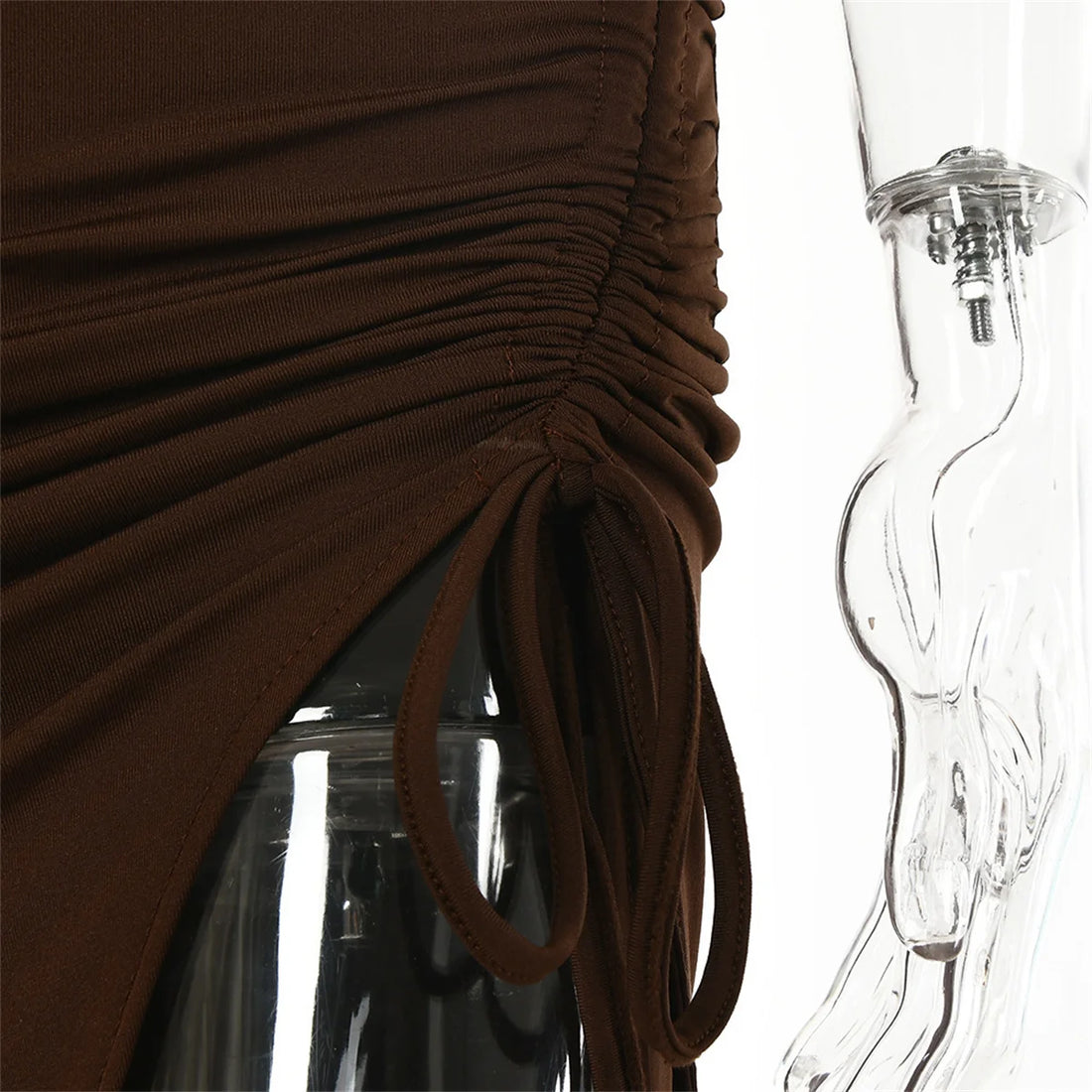 2025 Sexy Sleeveless Backless Dresses Women Summer Lace Up Halter Dress Pleated Split Party Vestidos Bodycon Night Club Clothes
