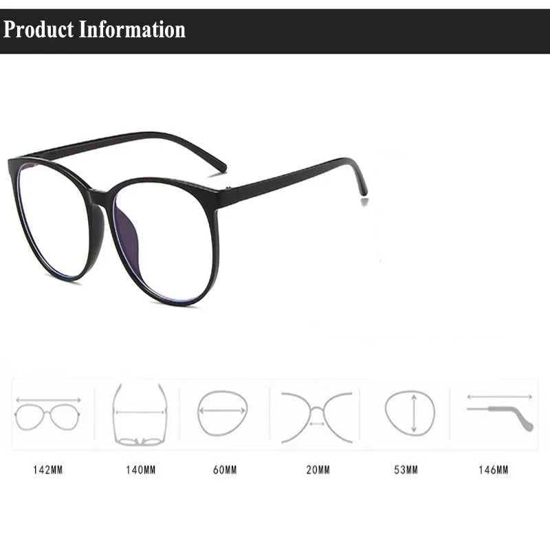 Ultra Light Anti Blue Light Near Sight Glasses New Trendy Large Frame Myopia Glasses Clear Lens Oversized Short Sight Glasses