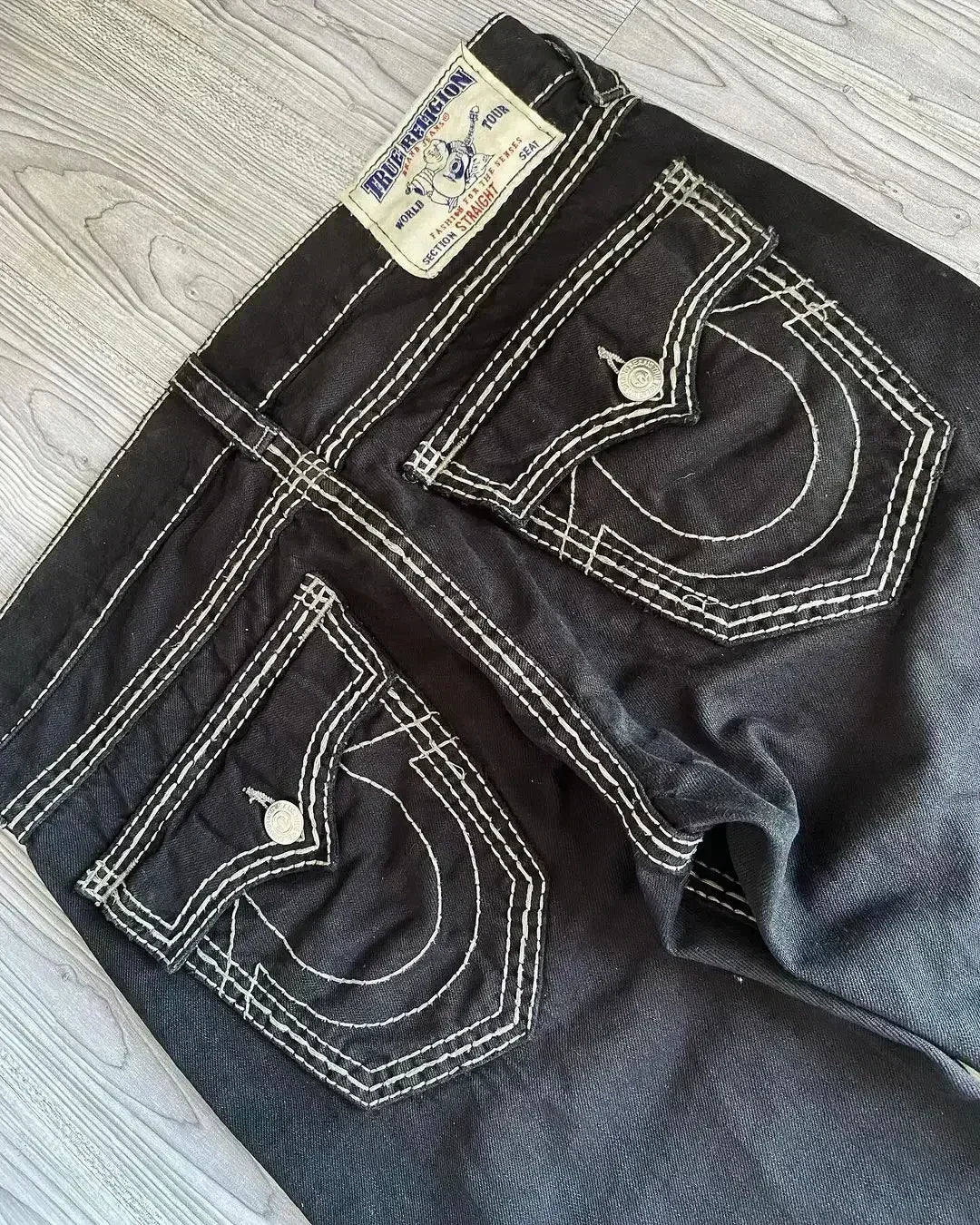 Gothic Vintage Jeans Y2K Clothes Men Women Harajuku Pocket Embroidery Retro Blue Baggy Jeans High Waist Slim Flared Trousers