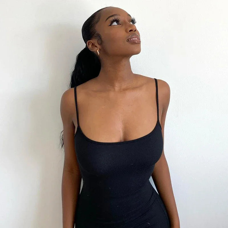 Y2K Backless Sexy Maxi Dress for Women 2025 Spring Slip Sleeveless Slim Party Concise Платье Female Bodycon Black Dress Vestidos