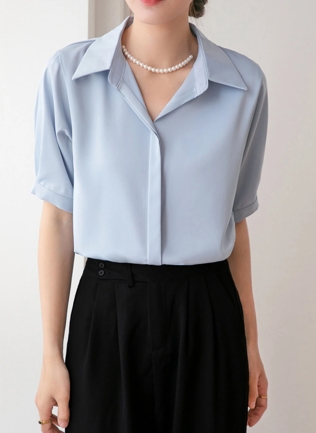Summer Women's Blouse Casual Loose Short Sleeve Ladies' Shirt Fashion White Pullover Button Up Female Clothing Elegant Waman Top