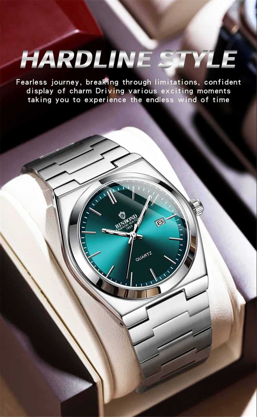 New Casual Business Fashion Quartz Wristwatches Movement Silver Clock Men Luxury Watch Automatic Watches Mens Gifts Reloj Hombre