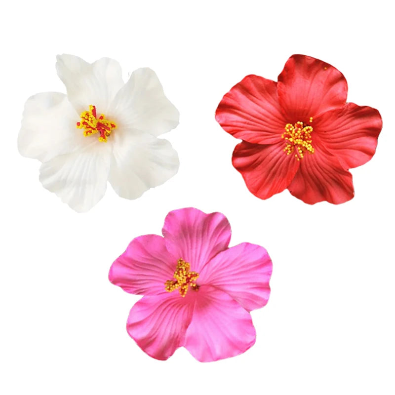6PCS/3PCS Hawaiian-style Hibiscus Hair Clips Artificial Flower Headwear Suitable for Seaside Vacations Party Decorations