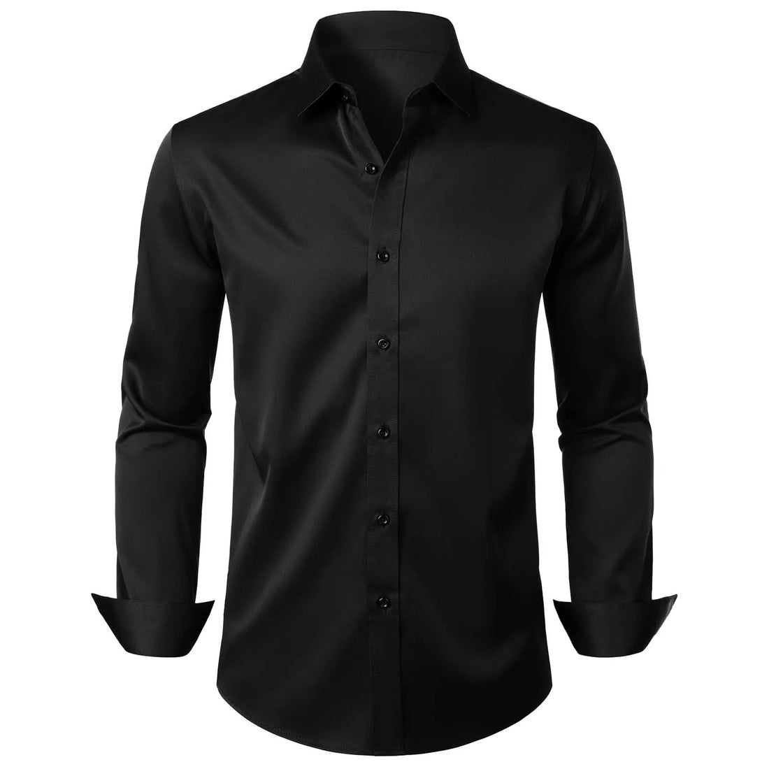 Male Stretch Wrinkle Dress Shirts Formal Wedding Prom Long Sleeve Slim Fit Button Down Shirt Retro Handsome Casual Thin Shirt