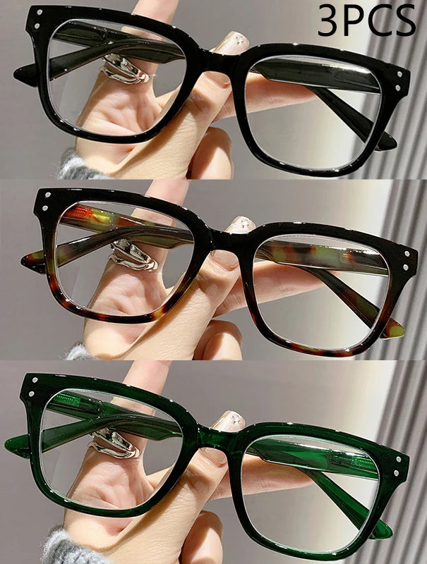 2/3PCS New Trendy Reading Glasses High-end Simple Square Frame Ultra-light Reading Glasses For Men And Women 2328