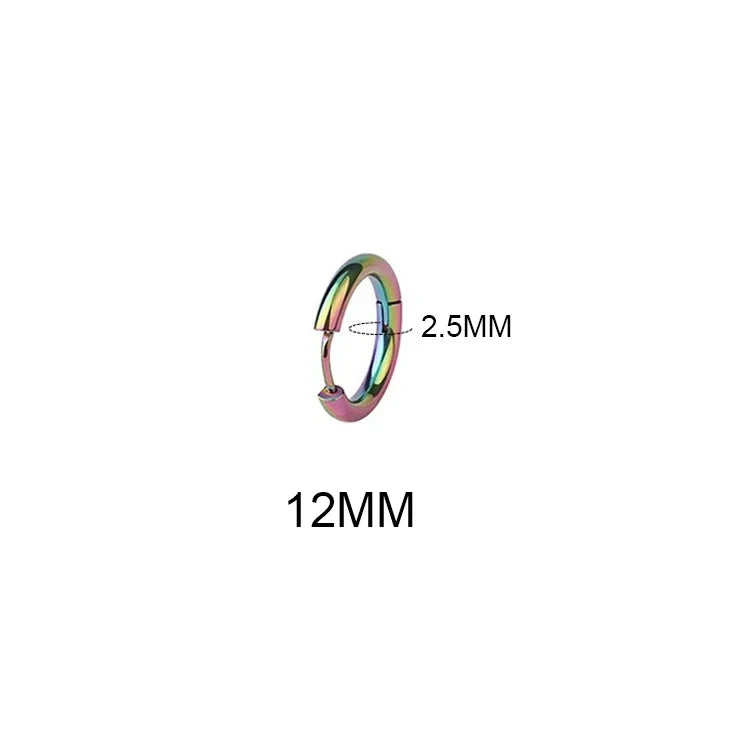 LATS 2024 New Simple Stainless Steel Small Hoop Earrings for Women Men 8mm To 20mm Round Cartilage Ear Piercing Fashion Jewelry