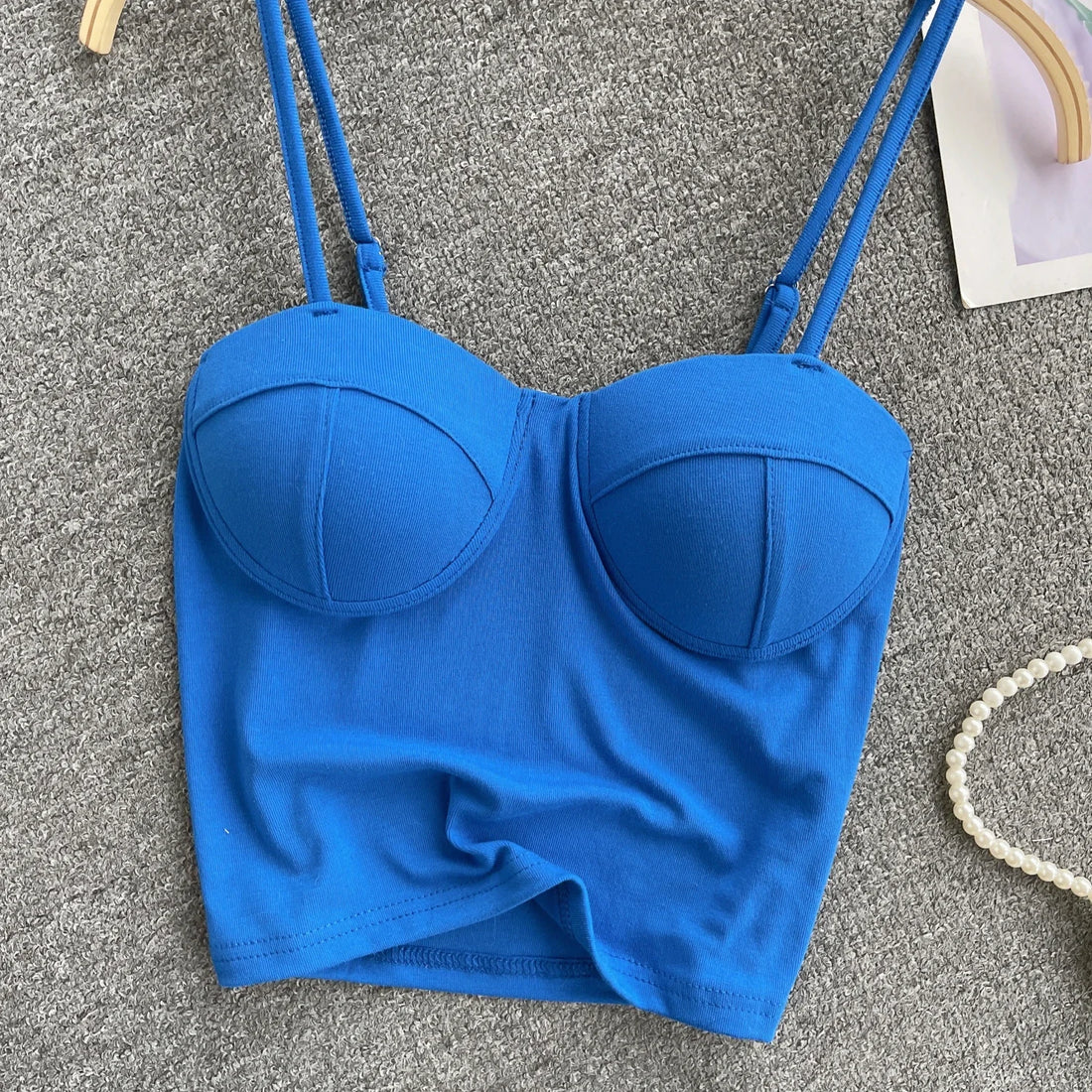 New Summer Hotsweet Strap Mini Tops Slim Fit Backless Basics Outerwear Fashion Hot Girl New IN Korean Style Streetwear Crop Tank