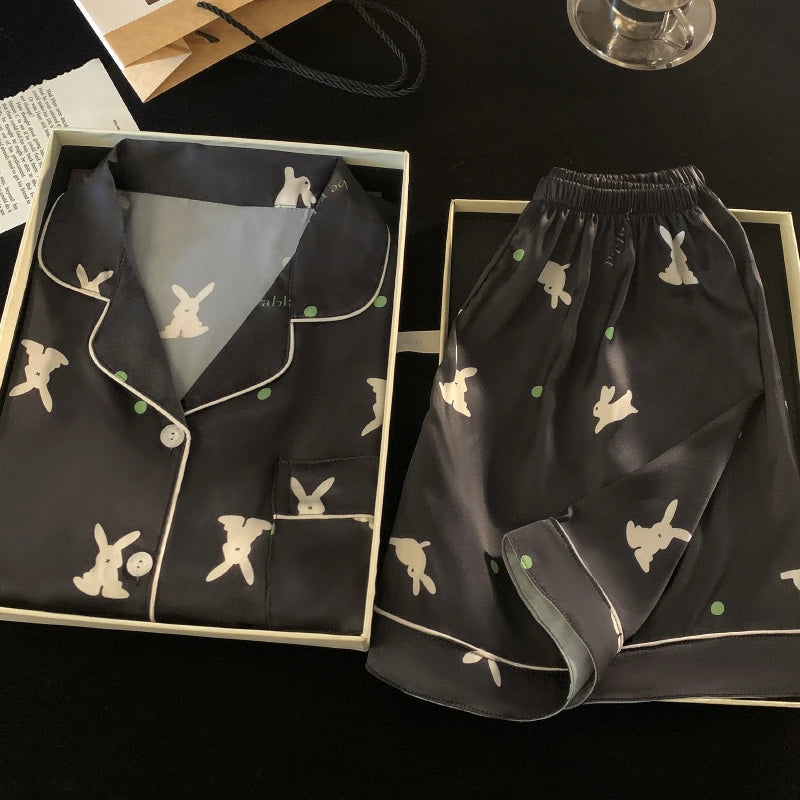 Ins Style Elegant Colorful Butterflies Women's Pajamas Trendy Fashion Design Summer Short Housewear 2024 New Y2k Ladies Homewear